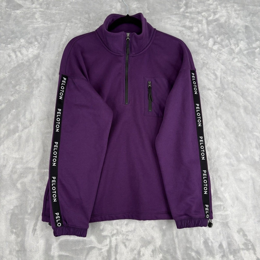 Peloton Purple Quarter Zip Sweatshirt Pullover Logo Long Sleeve Medium Women's - Picture 6 of 15
